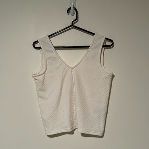 Madewell - White Cropped Tank w/ cutout